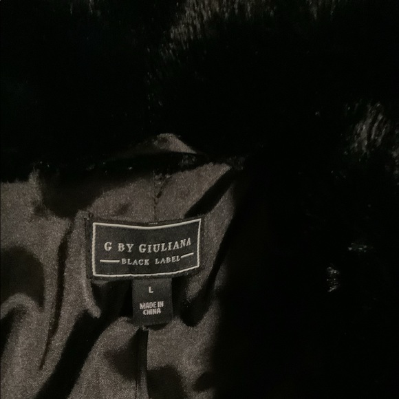 ❤️New❤️ G. by Giuliana Coat Black NEVER Wore faux fur coat - Picture 3 of 6
